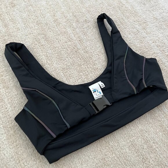 iHeartRaves Strappy Cutout Buckle Black Bralette Crop Top S - Picture 3 of 8